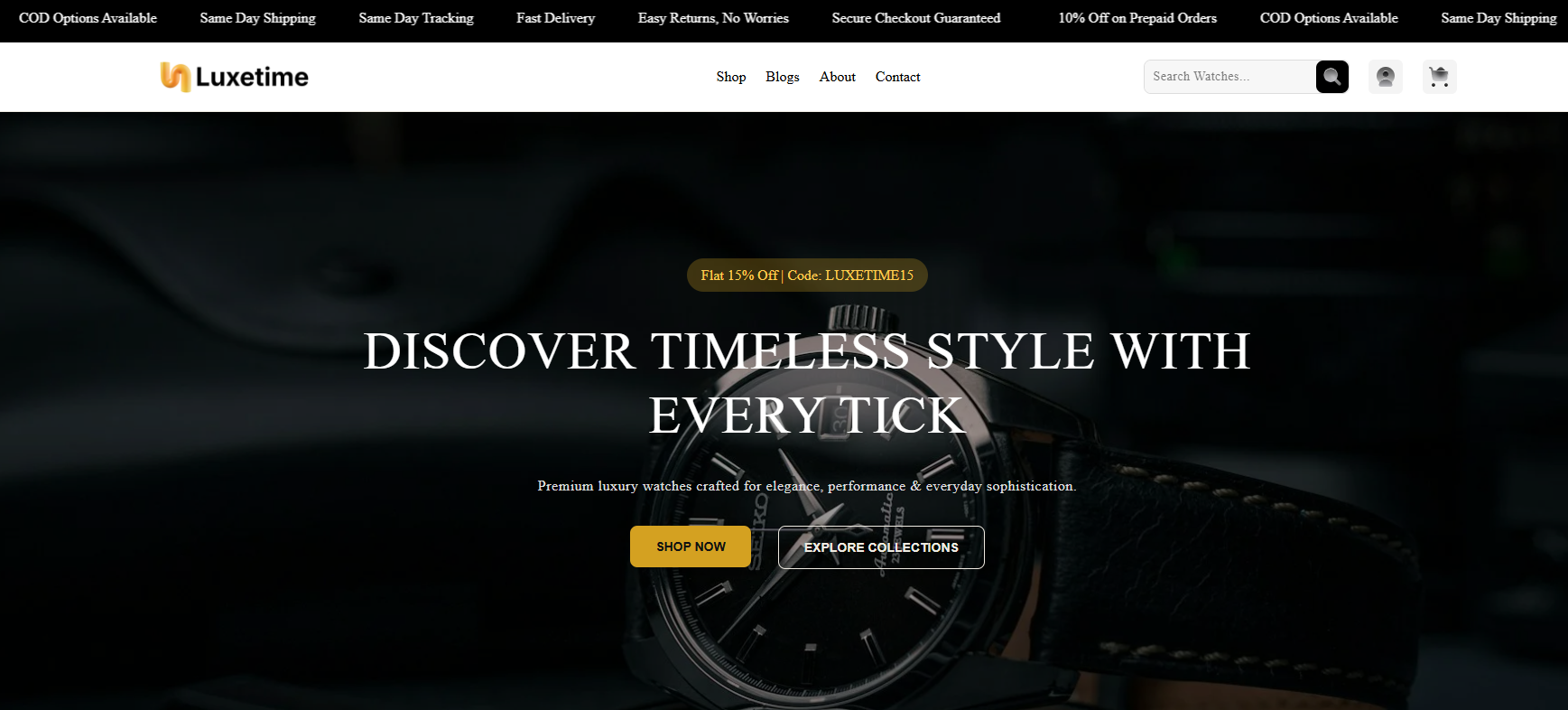 Luxetime website preview