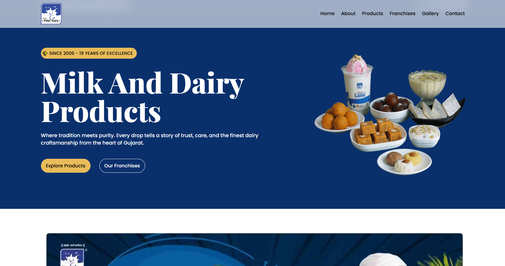 Patel Dairy website preview