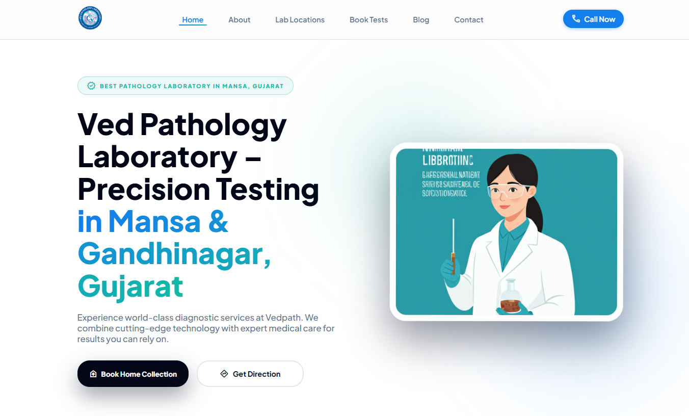 Ved Path Lab website preview