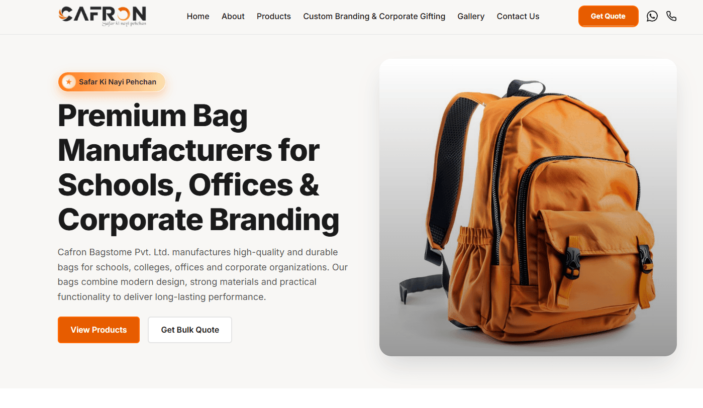 Cafron website preview