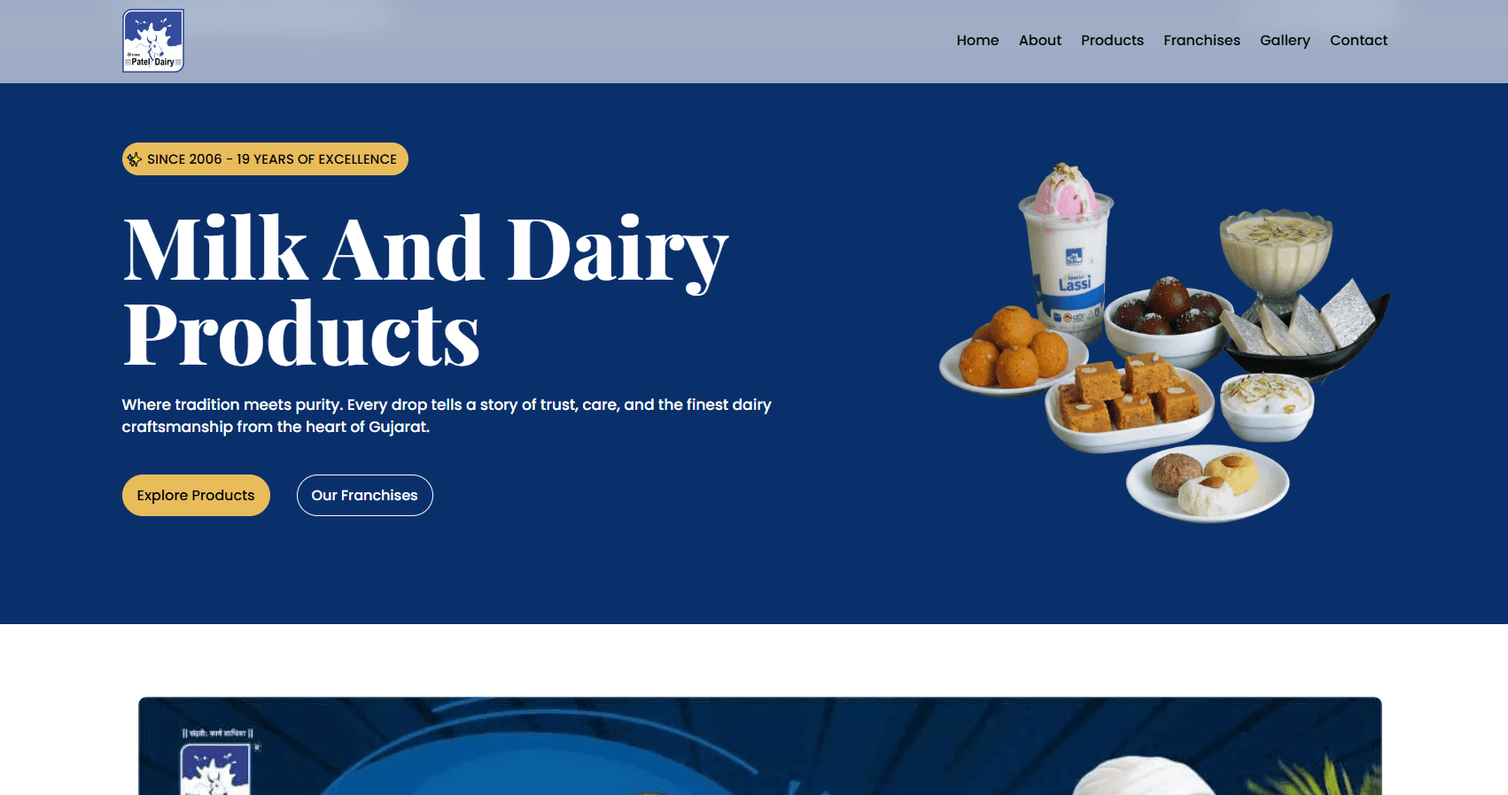 Patel Dairy website preview