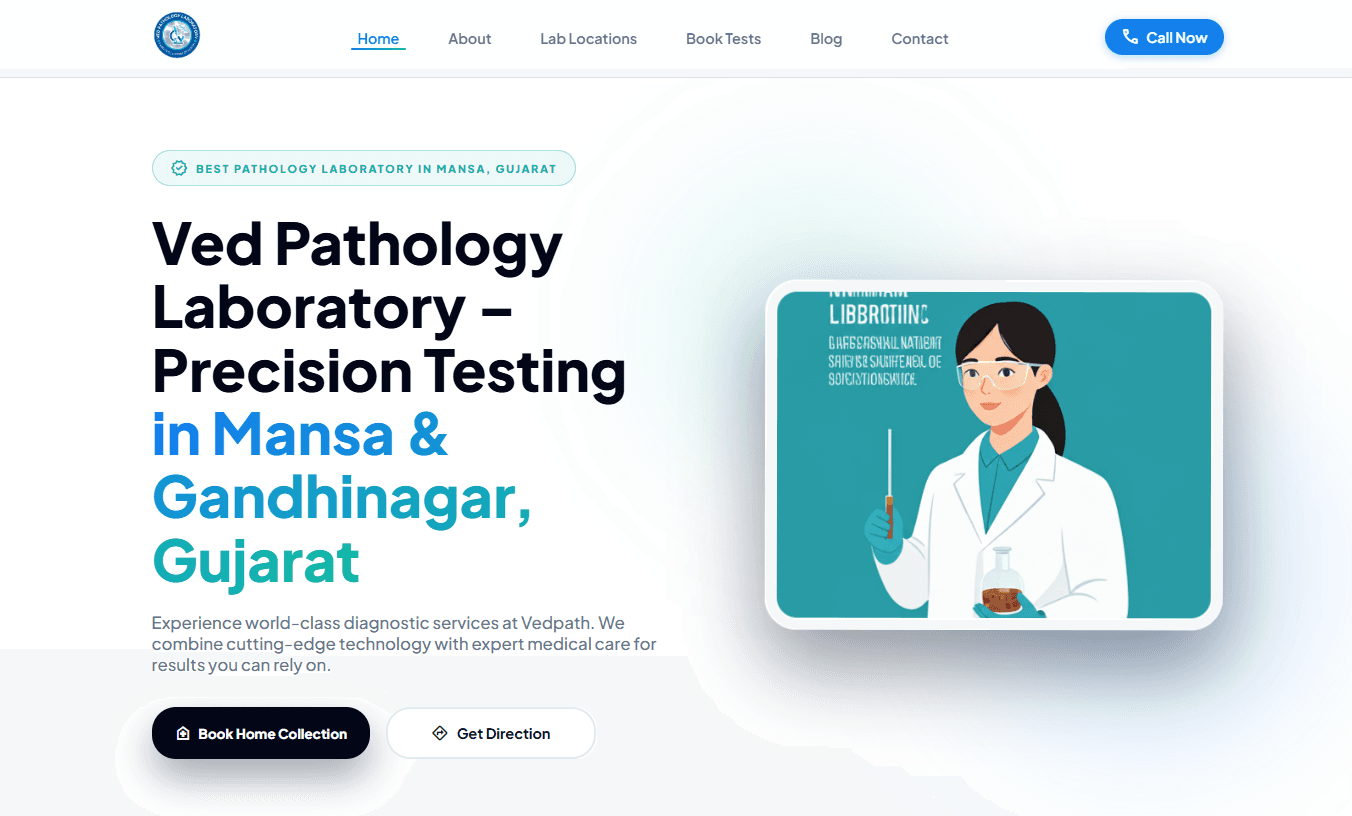 Ved Path Lab website preview